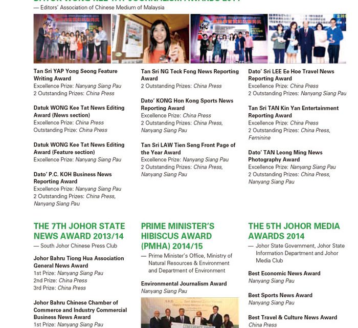 2016 Major Awards-Malaysia-Nanyang Press Group